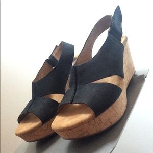 Clarks Artisan Suede Wedge Sandals